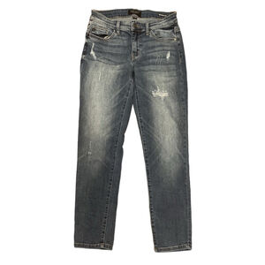 Judy Blue Straight leg jeans Mid Rise denim size 3 26 distressed medium wash